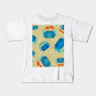 Blue Crabs on the Beach Kids T-Shirt